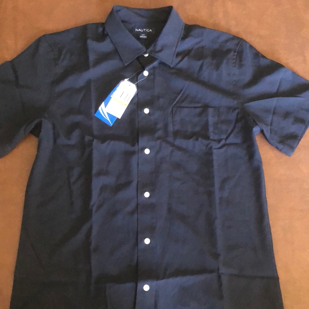 Nautica Big Boys School Uniform Short Sleeve Performance Oxford Button-Up Shirt